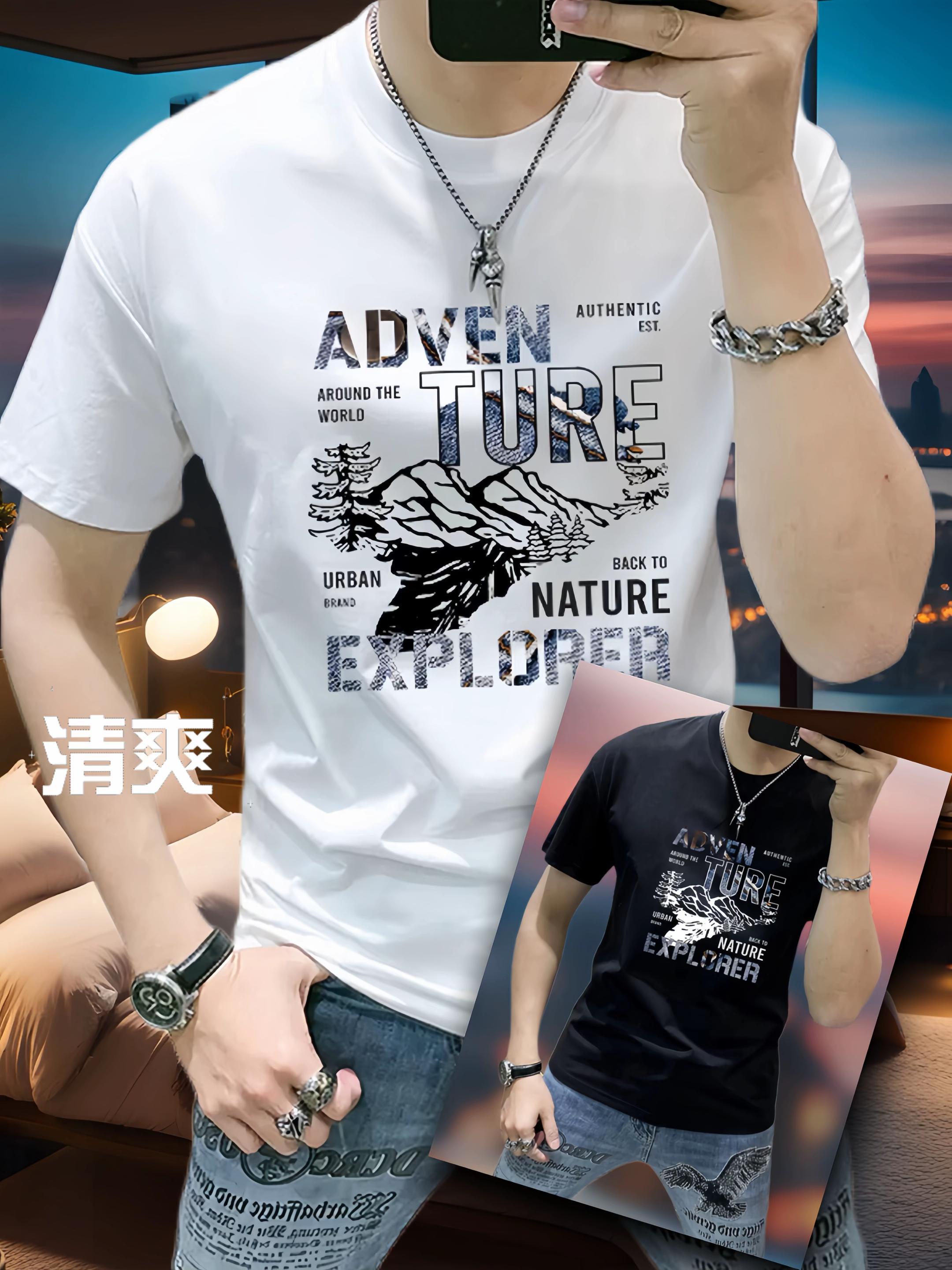 蓝晟依时尚印花短袖T.#好物推荐🔥 #爆款热卖中 #谁穿谁好看 #新品上新 #品质男装