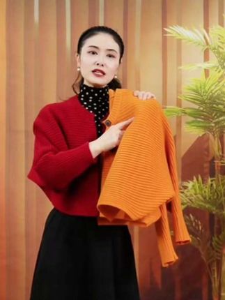 短款针织衫开衫毛衣外套女,长袖秋季设计感小个子复古气质百搭上衣