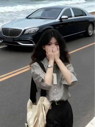 玫瑰的故事神仙姐姐同款衬衫#高级感穿搭 #极简穿搭 #挡不住的颜值 #百搭套装 #条纹衬衫