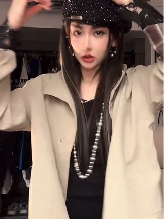 气质驾驭中长款风衣外套女2025新款开秋季高级感独特#风衣外套 #早秋新款 #秋冬新款外套 #中长款外套 #今日穿搭