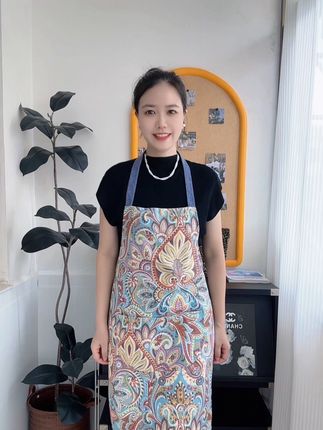 漂亮新款纯棉耐脏围裙 防尘防污 大口袋挂脖式设计 可调节肩带#面料柔软舒适#谁穿谁好看#质量杠杠好#爆款推荐🔥
