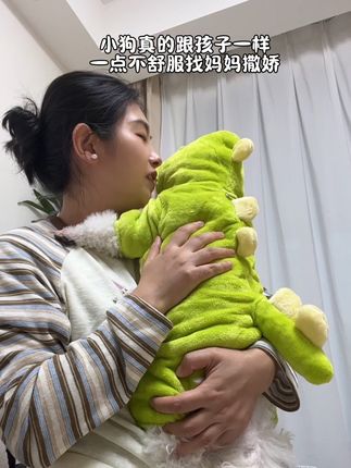 都快15斤的大胖宝宝了,还一天天要人抱#宠物衣服 #狗狗衣服#猫咪衣服 #恐龙衣服 #养狗人