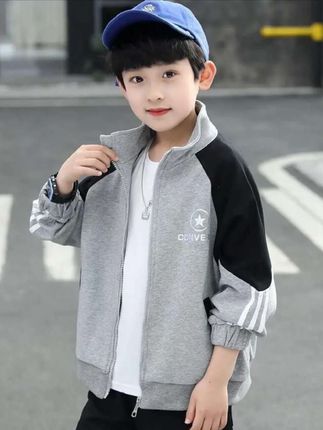 男童春装外套#春秋新款 男孩洋气炸街夹克儿童运动棒球服#潮童穿搭 #酷男孩 #高品质童装 #潮童穿衣搭配
