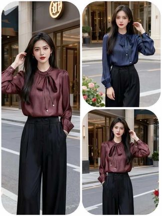 秋轻奢飘带衬衫|设计感与气质的双向奔赴  2025秋这款女士长袖衬衫绝了!轻奢质感+飘带设计,百搭又显瘦,不管是职场通勤还是休闲出街,都能让你一键get时尚气质,妥妥的秋季穿搭吸睛利器~ #时尚减龄穿搭  #气质轻熟风 #小个子秋冬穿搭 #微胖女生秋季显瘦风衣测评 #秋季旅行的氛围感拉满了@