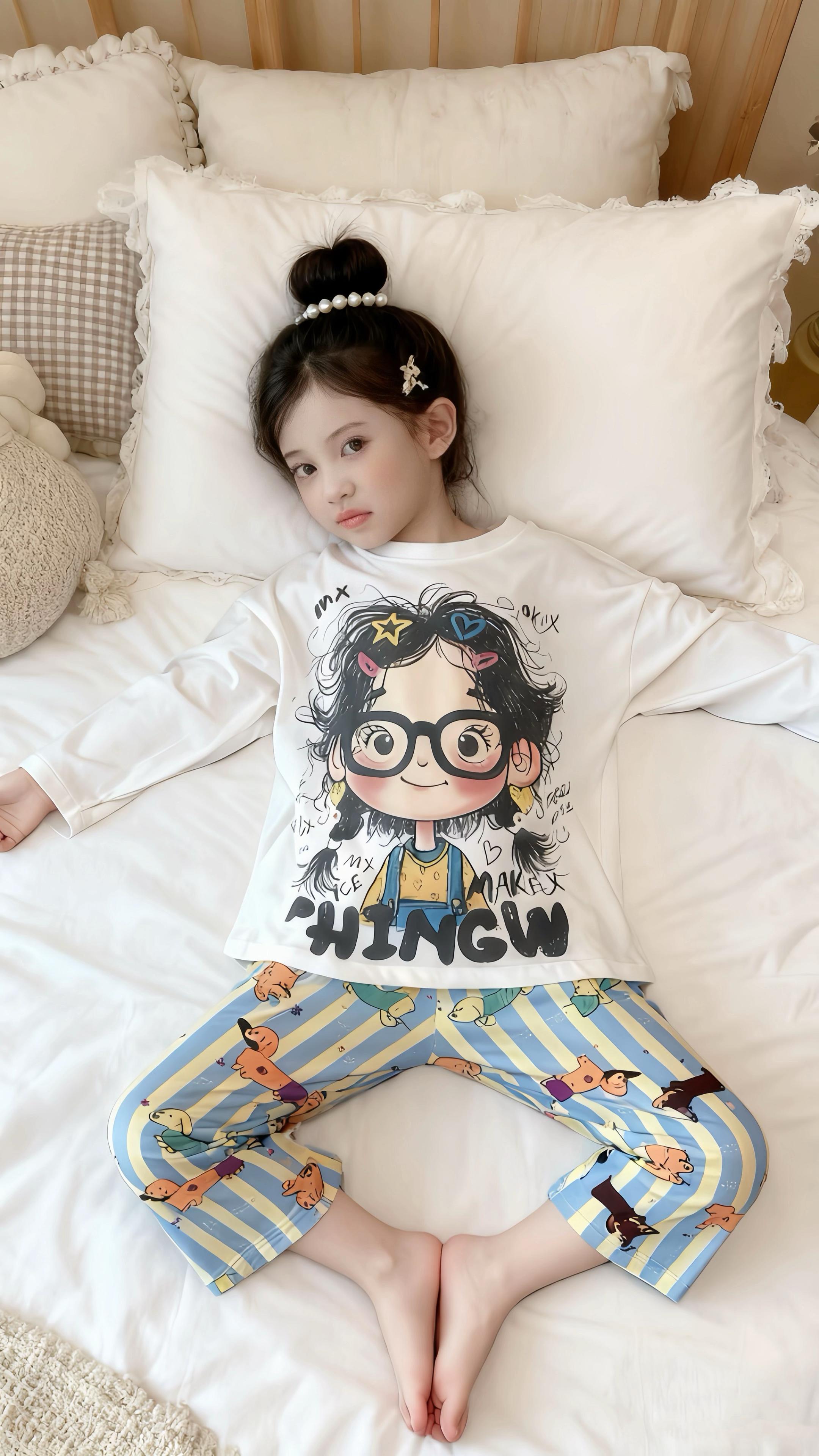 2025秋·女童网红家居服套装 长袖版型适配微凉秋季 童趣印花+简约剪裁,大童也能穿出潮范 柔软面料呵护肌肤,居家休闲首选 这个爆款,让孩子的秋日居家生活更有仪式感#儿童家居服 #爱了爱了 #宝宝睡衣 #家居服套装 #儿童服装