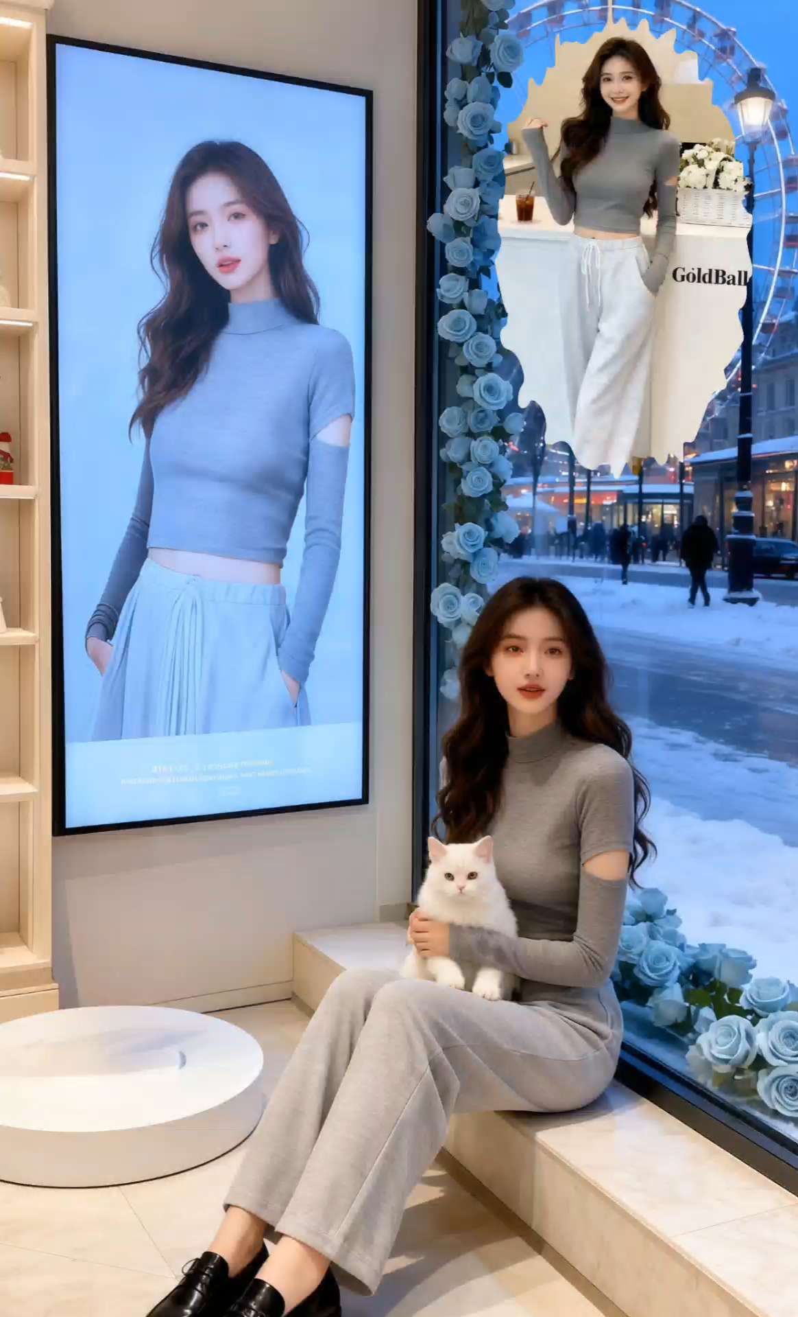 薄款螺纹高腰修身长袖T恤。#炸街穿搭分享#韩系穿搭#通勤搭配#女装高级感穿搭