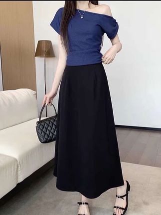 868垂感半身裙女2025夏季新款遮胯显瘦中长裙高腰减龄百搭大摆裙#夏季穿搭 #休闲夏装 #舒适休闲 #女装 #休闲穿搭