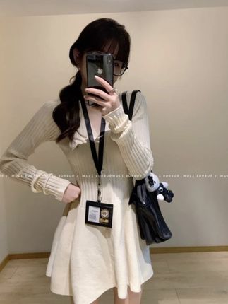 纯色设计感内搭针织短裙女秋季2025新款小个子四色收腰显瘦连衣裙#秋季新款#连衣裙#显瘦穿搭#时尚女装#气质穿搭