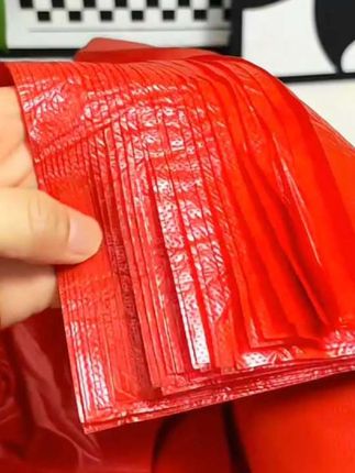 (50只)618红色背心提手家用加大加厚垃圾袋一次性宿舍塑料袋。