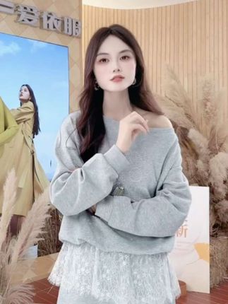 爱依服2025年秋季新款,韩系甜美休闲流光风上下套裙#甜美穿搭 #韩系穿搭 #减龄气质 #高级感穿搭 #温柔穿搭