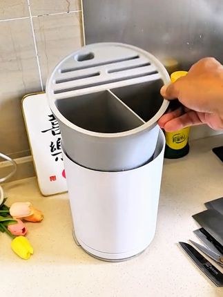 佳帮手旋转刀架置物架2025新款家用台面多功能筷子筒一体收纳