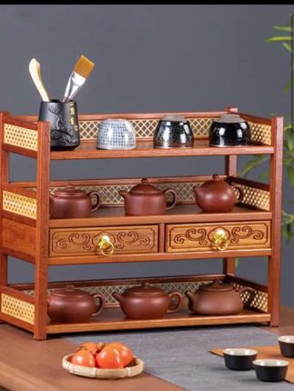 #博古架#展示架#置物架#茶具展示架@DOU+上热门 @巨量千川