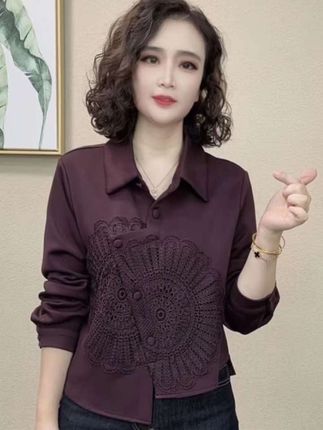 2025秋季新款时尚显瘦气质洋气百搭拼接打底上衣衬衣#547927#谁穿谁好看特别有女人味 #少女感穿搭风格 #面料柔软舒适
