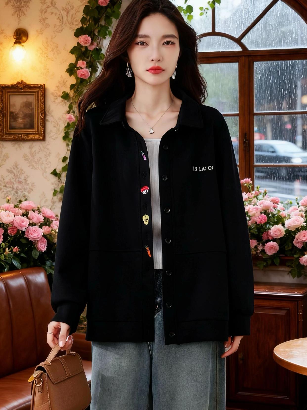 卫衣衬衫。林夏在2025年秋的第一个雨天走进巷尾的店,玻璃柜里叠着件黑色卫衣衬衫——翻领挺括,左胸绣着朵极小的银线蔷薇,是她找了半个月的款式。 试穿时,宽松衣身恰好藏住久坐堆的腰腹,落肩袖衬得肩线柔和。她配了条洗旧的牛仔裤,镜子里的人突然少了几分办公室的局促,多了点漫不经心的利落。 店主说这是新款,“配半裙通勤,搭运动裤遛弯,都行。”林夏没说话,指尖蹭过刺绣的纹路,窗外的雨丝斜斜扫过玻璃,她想起周末要去的公园,风里该有桂花香了。买单时,她把衣服搭在臂弯,走出店门,风钻进领口,竟比预想的暖。#时尚减龄穿搭 #外套穿搭 #春秋穿搭 #减龄气质 #套装显瘦穿搭