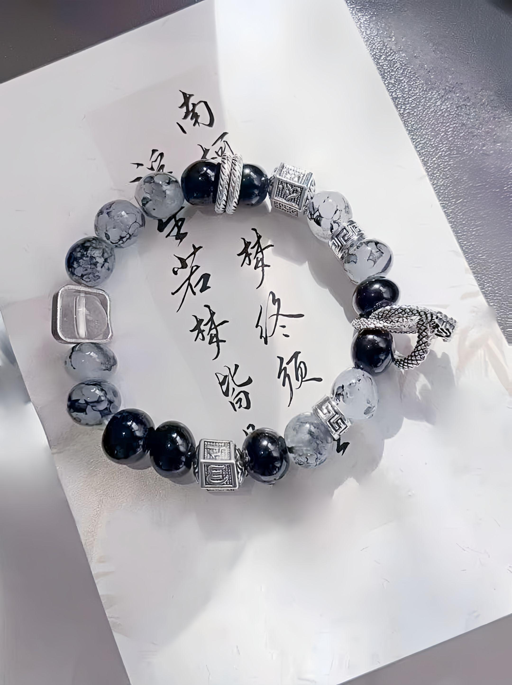 新中式盘龙手串,将帅与美融为一体,戴上它秒变气质男神!#国风古韵#手串#新中式#饰品#男生配饰