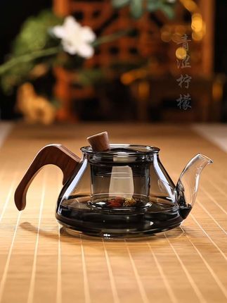 玻璃茶壶耐高温加厚泡茶壶茶水分离家用花茶壶茶具木把过滤煮茶壶#煮茶壶 #茶水分离 #泡茶壶 #玻璃茶具 #茶具好物推荐