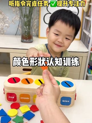 一岁半后的宝宝对颜色和形状的认知需要系统的训练,给孩子安排一套颜色分类积木盒子,提升宝宝的思维认识,孩子越玩越聪明#益智玩具 #专注力培养 #动手动脑