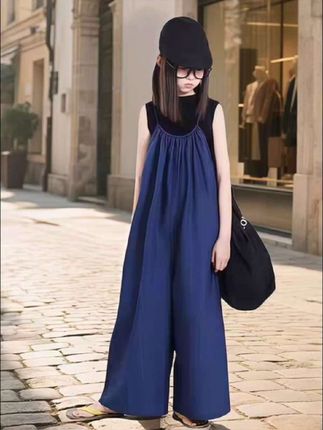 儿童女童套装夏女大童洋气时髦夏季背带裤儿童两件套女孩夏装#女童背带裤套装 #女童套装 #夏天穿搭 #女童时髦套装 #中大童女孩衣服推荐