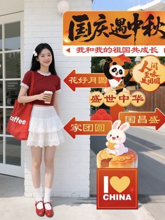 中秋国庆节氛围场景布置装饰爱国主题活动拍照道具打卡墙立牌kt板#红色喜庆 #中秋节装饰 #国庆节手工 #强烈推荐 #打卡拍照背景墙