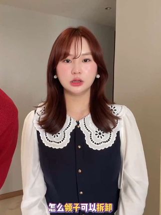 可拆镂空娃娃领收腰显瘦连衣裙#藏肉显瘦穿搭 #大码胖mm搭配 #甜妹风 #连衣裙分享 #微胖女生