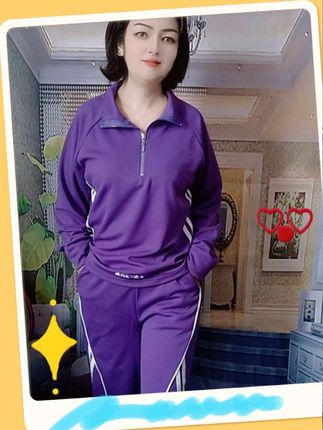 春秋季大码女装休闲套装200斤微胖mm宽松显瘦洋气百搭运动两件套#面部美学设计