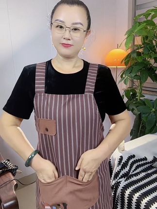#围裙 #围裙 纯棉围裙女时尚上班家用厨房工作服夏季薄款全棉透气做饭围腰女士