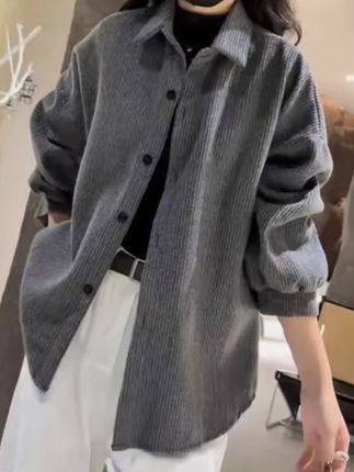 2025设计感小众秋季新款大码宽松港味慵懒长袖叠穿衬衣外套开衫#女装穿搭 #外套穿搭 #穿衣显瘦 #慵懒风穿搭 #衬衫外套
