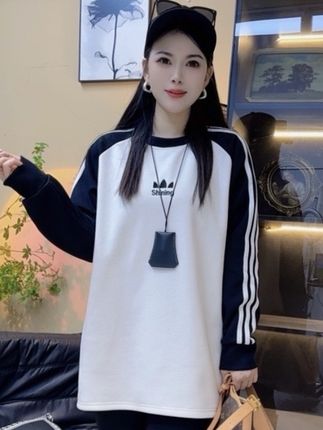 圆领套头撞色插肩袖三条杠卫衣女2024秋季新款休闲风宽松显瘦上衣#今日穿搭 #女装 #高级穿搭 #气质范 #百搭显瘦