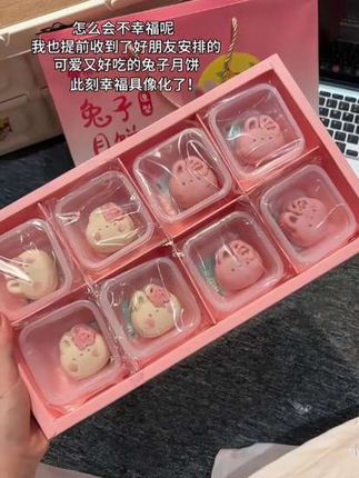 幸福有很多种,收到好朋友送的兔兔月饼是一种~#月饼 #中秋节 #兔兔 #少女心好物 #你的中秋团圆搭子前来报道