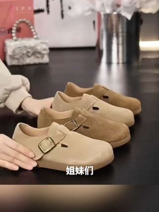 【卓诗尼厚底百搭复古勃肯鞋女2025新款一脚蹬软底舒适乐福单鞋】#好鞋推荐 #软底软面穿上超舒服 #只做高品质 #脚宽脚胖都可以 #舒适养脚