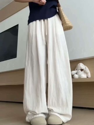 天丝亚麻阔腿裤子女2025夏季薄款亚麻裤高腰宽松垂感慵懒风山本裤#天丝亚麻阔腿裤 #遮肉显瘦 #慵懒风穿搭#百搭爆款推荐