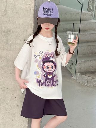 女童夏季短袖套装2025新款儿童夏款运动时尚洋气夏装中大童女孩潮#夏季穿搭 #高品质童装 #童装新款 #潮童穿搭 #生女儿就是用来打扮的