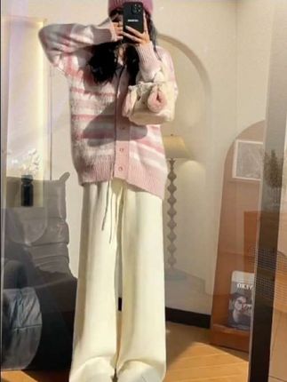 #加绒保暖 #休闲阔腿裤 #显高显瘦显腿长