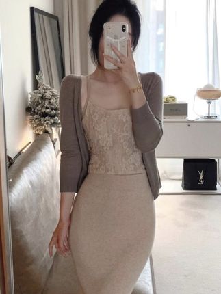 早秋慵懒风蕾丝绣花休闲套装女装轻熟三件套吊带开衫半身裙#今日穿搭 #时尚穿搭 #时尚气质穿搭 #时尚搭配服装 #温柔穿搭
