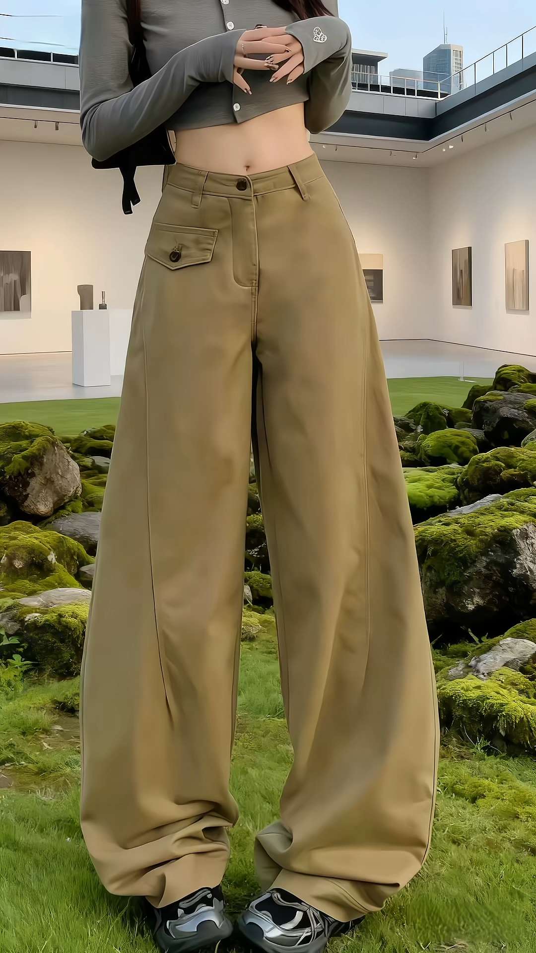 工装裤穿搭!时尚又百搭的卡其色高腰窄版弯刀阔腿裤!#小个子穿搭#工装裤穿搭##梨形身材穿搭#轻松解锁秋季穿搭#早秋这样穿包好看的@抖加上热门 dou +热点宝@ DOU +小助手@ DOU +上热门