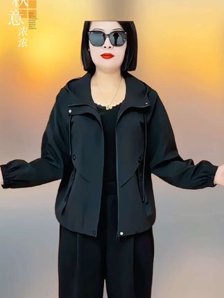 秋季时尚连帽外套#减龄显瘦穿搭 #谁穿谁好看不分年龄段 #大码女装 #显瘦显高显气质 #时尚妈妈装