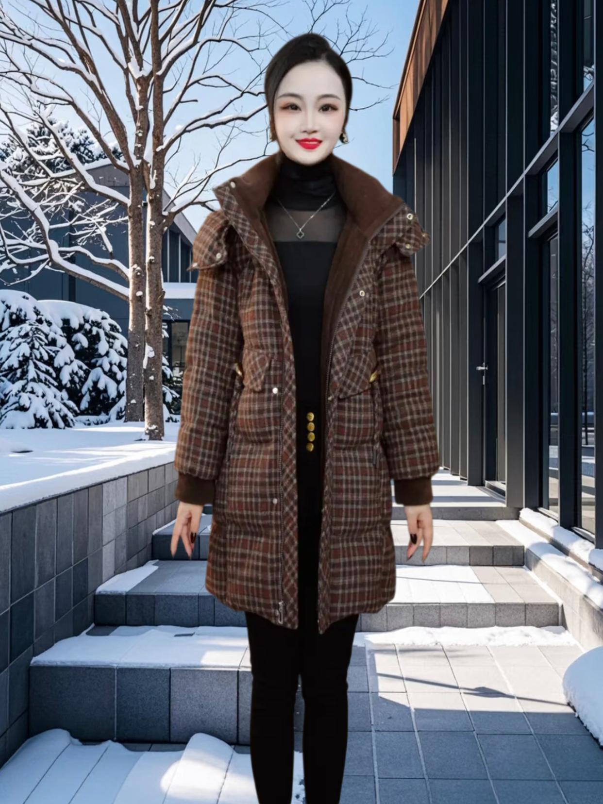 秋冬新款时尚气质洋气减龄保暖加厚羽绒服。#我的双11必买清单 #时尚妈妈装 #优雅气质 #穿搭 #羽绒服穿搭