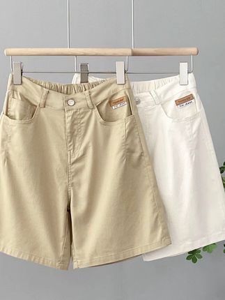 #夏季新品 高腰a字五分短裤女夏季大码百搭时尚阔腿薄款外穿弹力工装休闲裤#时尚百搭 #洋气减龄 #面料柔软舒适 #夏季穿搭