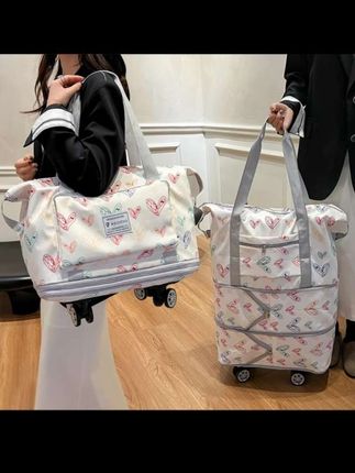 万向轮折叠旅行包女轻便大容量可套拉杆行李袋学生住校手提健身包#折叠旅行包#轻便大容量包包#手提健身包#旅行包#可套拉杆旅行包