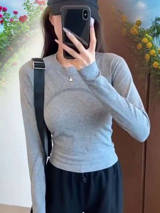 #瑜伽服长袖 #速干瑜伽服 #多色可选 #舒适透气 #健身穿搭