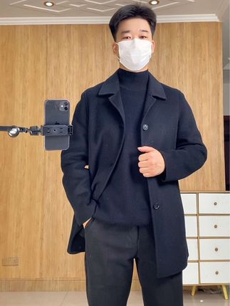 秋冬季男士双面呢大衣 时尚又保暖 百搭不挑身材 超有气质#男士双面呢大衣 #男士毛呢外套 #男士呢子外套