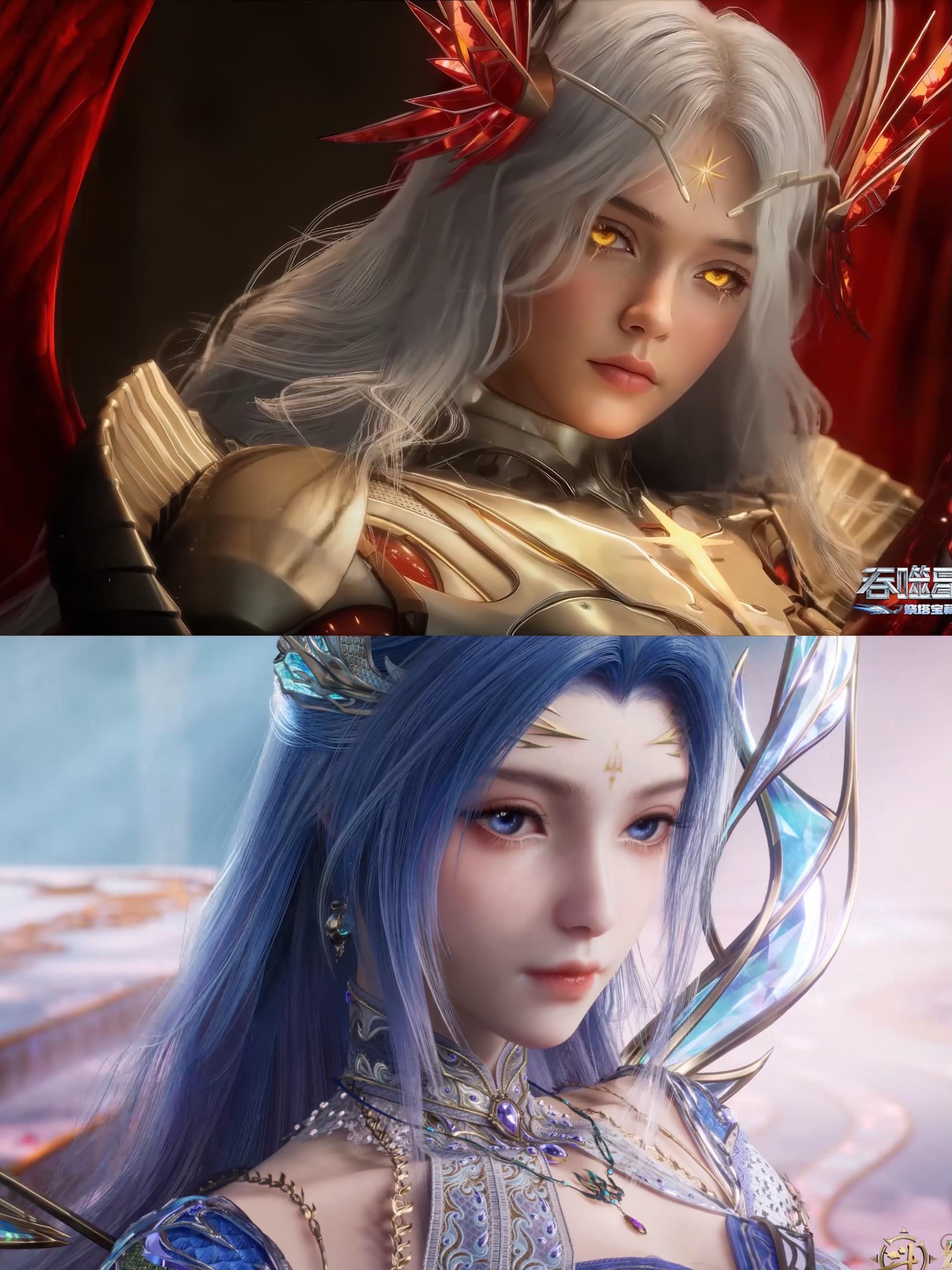 近期玄机两个话题度拉满的美女。星幻王话题爆涨5000万!不折不扣的热门人物! 唐舞桐引发全网讨论,但好看不好看单纯是个人喜好 #吞噬星空 #星幻王 #绝世唐门 #唐舞桐 #国漫