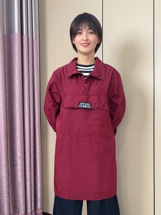 纯色立领长袖罩衣围裙舒适透气工作服#围裙#罩衣