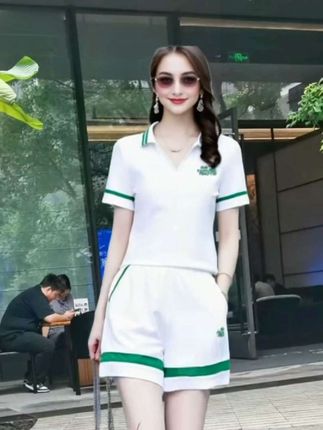 纯棉运动休闲套装女2025新款夏装韩版潮流女士时尚洋气#夏季两件套#夏季穿搭