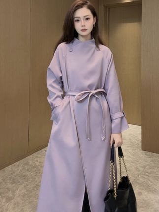 慵懒风宽松风衣外套女款2025春秋季新款休闲气质时尚大衣#通勤搭配 #韩系穿搭 #高级感穿搭 #优雅气质 #极简穿搭