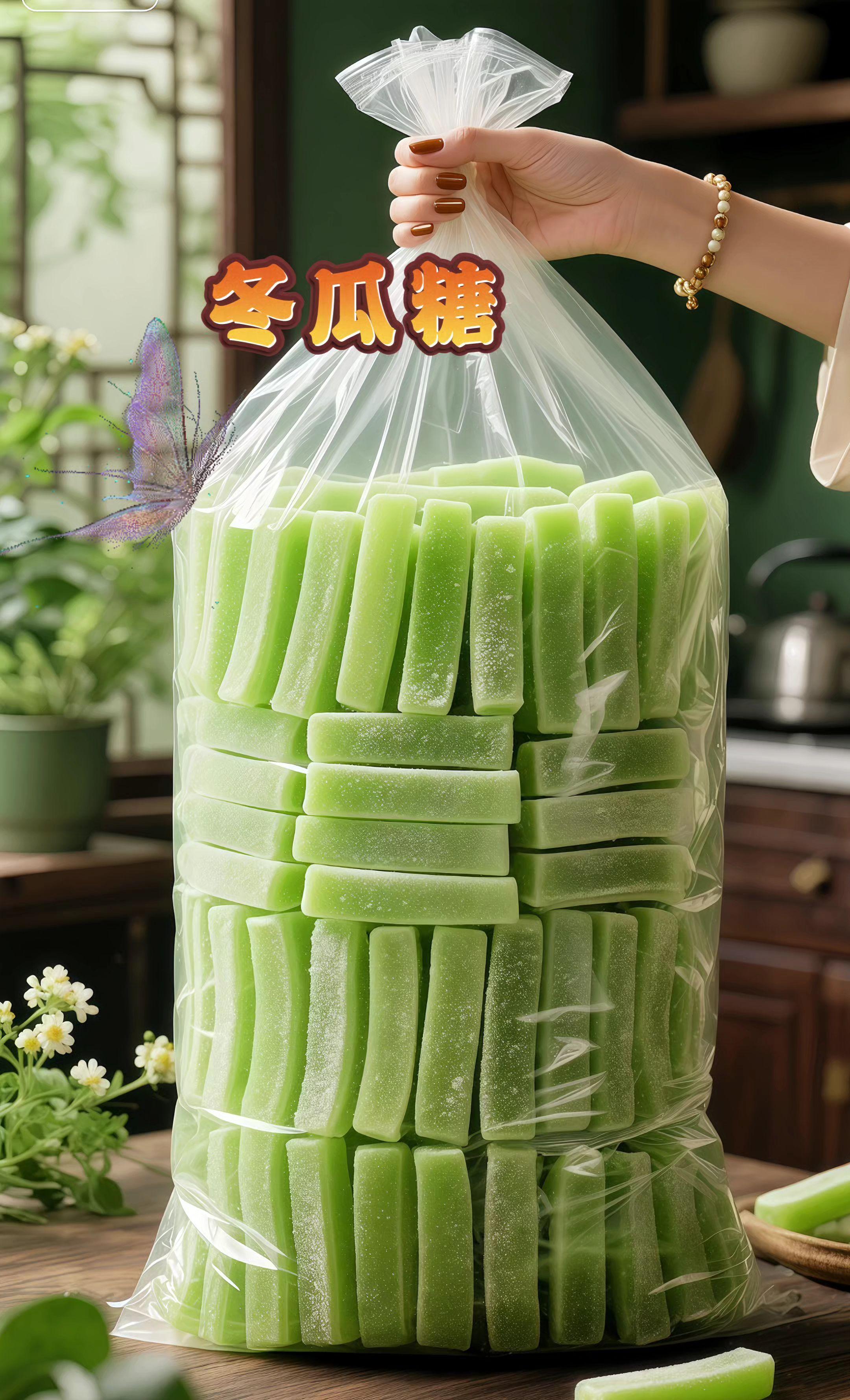 一口回到小时候的国货冬瓜糖。没尝过这款国货老冬瓜糖,可太亏了!还是记忆里的老味道,咬下去脆爽清甜,淡淡的冬瓜香在嘴里散开,大鱼大肉后嚼几颗,解腻又过瘾,谁吃谁夸!#冬瓜糖 #儿时的记忆 #大人孩子都爱吃 #超便宜超划算