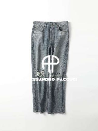 AP洛哥53083NK【个性丹宁】100棉破洞设计蓝色时尚个性复古牛仔裤#谁穿谁好看 #牛仔裤 #通勤搭配 #时尚百搭 #ootd穿搭