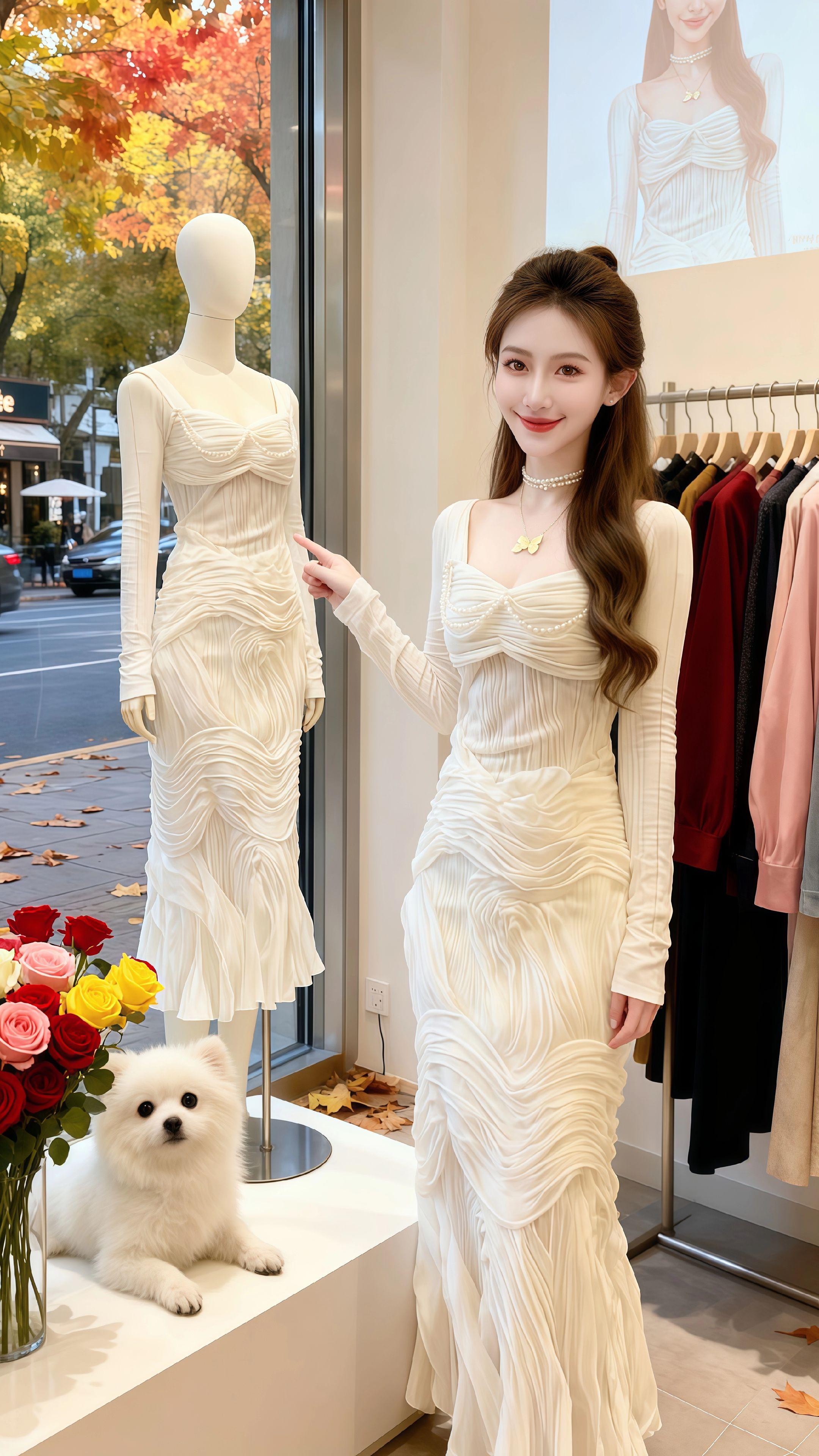 👗这件“氛围感战袍”,让我在每个场景都。谁能拒绝一件能hold住多种风格的神仙连衣裙啊!   在服装店里,它是精致优雅的代名词,和模特同款“撞衫”却各有风情,连店里的小博美都忍不住为它停留✨;窗边的柔光下,它又化身温柔本身,珍珠装饰和蝴蝶项链的搭配,把法式浪漫拿捏得死死的💫;就连置身于普罗旺斯般的薰衣草花田,它也能和紫色花海完美融合,一个回眸就美成了电影画面🌾。   它的设计太绝了,褶皱元素自带高级感,方领又能凸显锁骨杀,不管是约会、逛街还是去打卡景点,穿上它就像自带滤镜,走到哪儿都是视觉中心~   #法式连衣裙 #氛围感穿搭 #ootd每日穿搭 #高级感穿搭 #仙女裙@抖加🔥上热门🔥dou+🔥热点宝 @DOU+小助手 @抖音流量扶持 @DOU+上热门