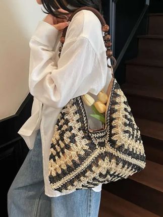 #草编包 #包包推荐 #手提编织菜篮子包 #沙滩镂空单肩包 #美包分享