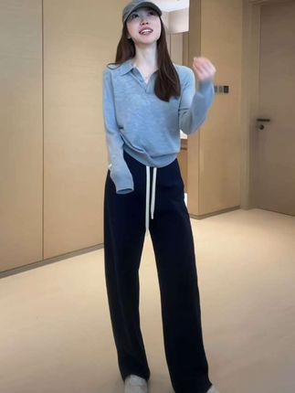 【出片卫裤】2025秋冬新款立体窄版显瘦小弯刀休闲裤 K25711#休闲卫裤女 #时尚穿搭 #显高显瘦显腿长 #小个子穿搭